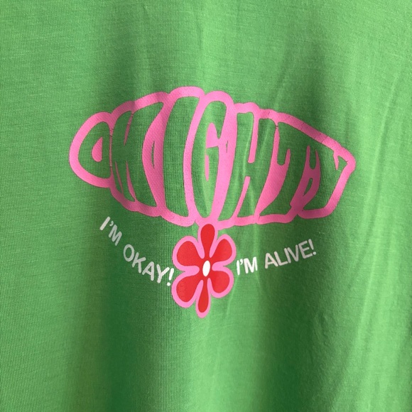 omighty I'm Ok I'm Alive Baby Tank - Green Size L - Picture 6 of 8